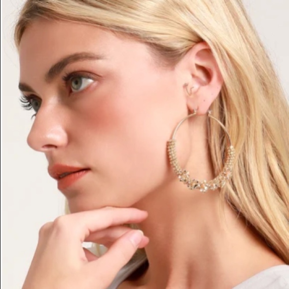 Zinnia Gold Beaded Hoop Earrings